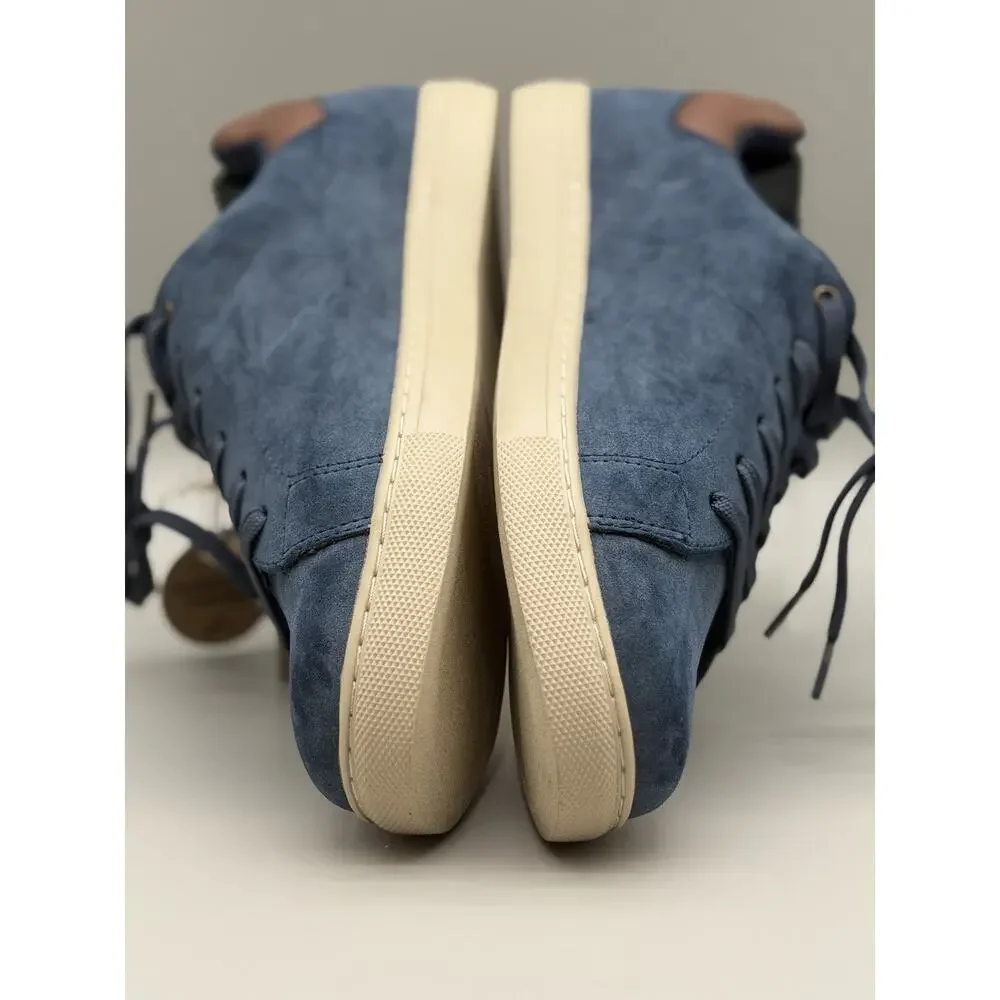 William Rast Luke Men’s 10M Blue Faux Suede Low Top Casual Sneakers New